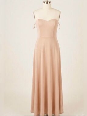AMILUCK Womens XL Beige Strapless Sweetheart Formal
Maxi Dress Nude Gown 12/14